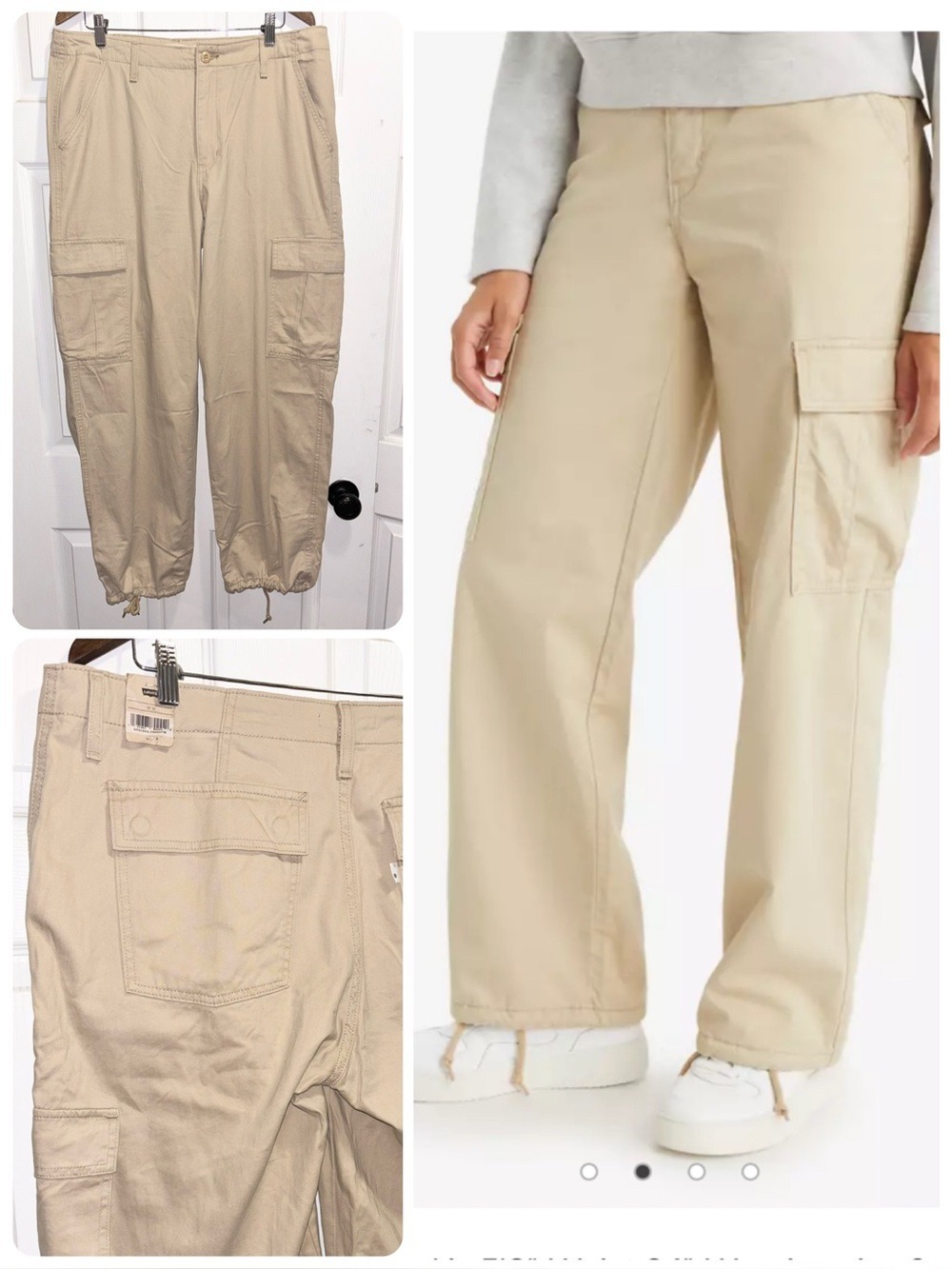 NWT Levi's '94 Baggy Cargo Pants Mid Rise
Safari Tan Jeans Size 32